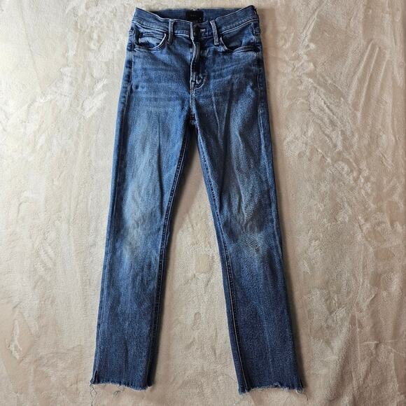 Mother Jeans 24 Women’s Denim Distressed Hem Skinny Assembled in the  USA - Picture 1 of 13